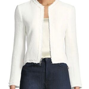 Theory Spring Boucle Zip-Front Flounce Jacket